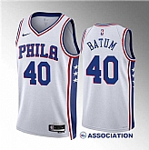 Men's Philadelphia 76ers #40 Nicolas Batum White Association Edition Stitched Jersey Dzhi,baseball caps,new era cap wholesale,wholesale hats